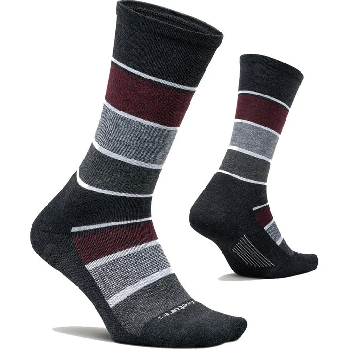 feetures everyday max cushion relaxed stripe men’s | relaxed stripe charcoal