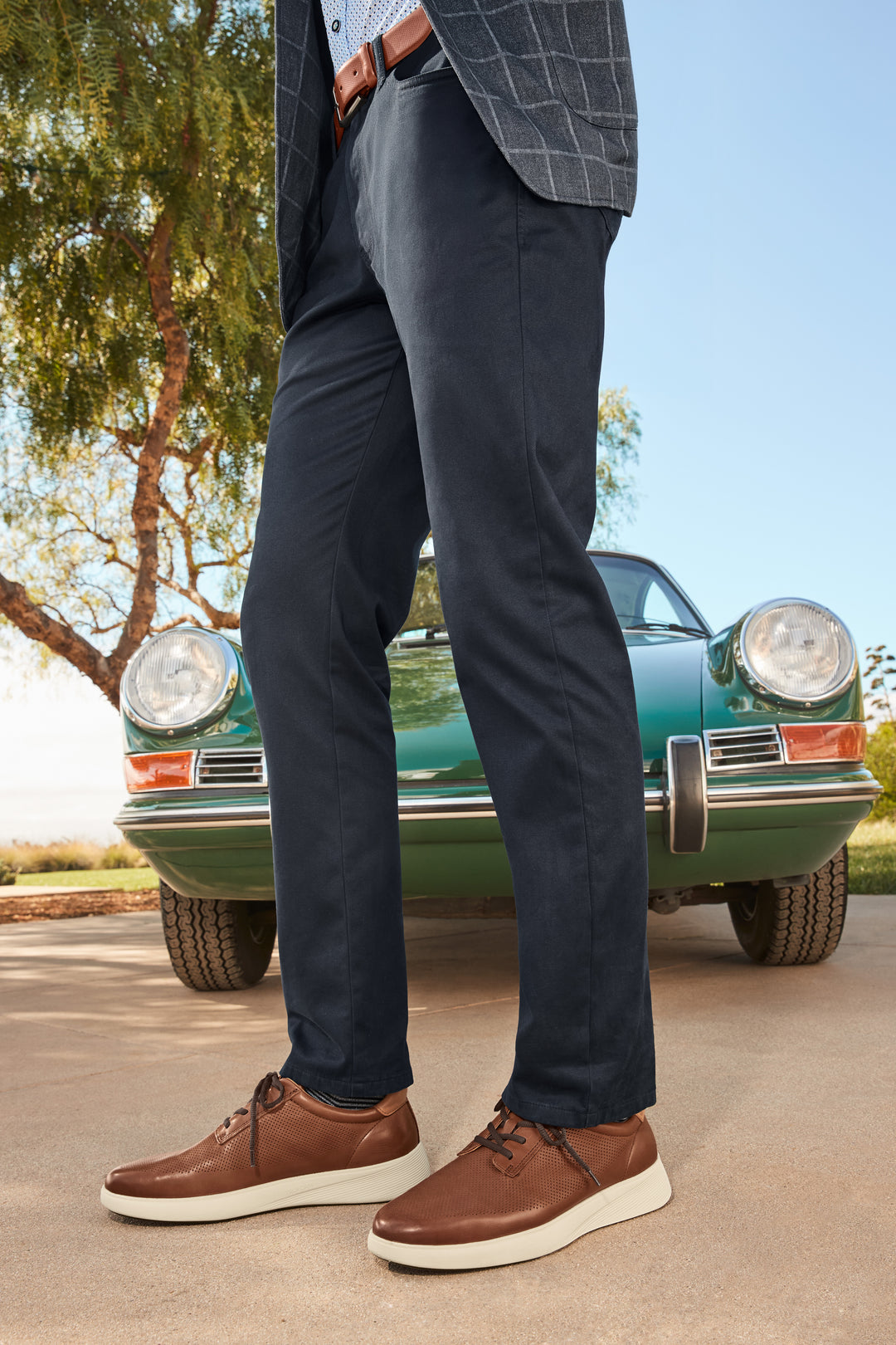 johnston & murphy ackerson perfed plain toe men's | tan