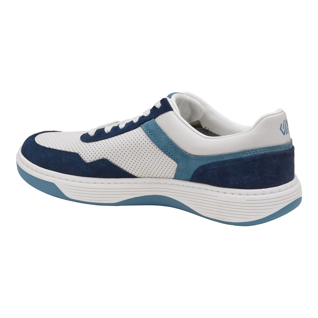 johnston & murphy dawson moc toe u-throat men's | white blue navy