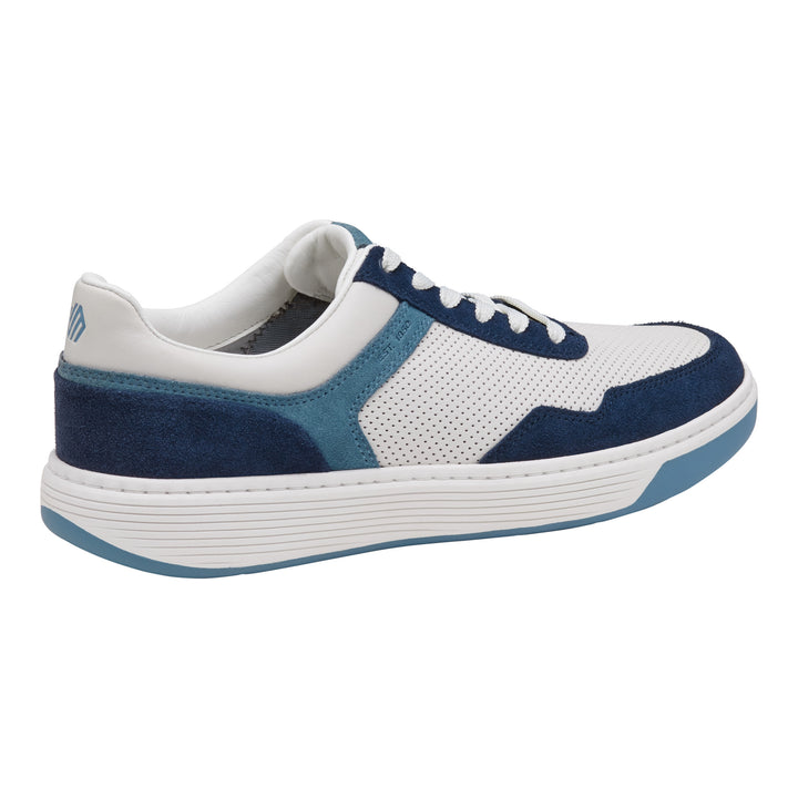johnston & murphy dawson moc toe u-throat men's | white blue navy