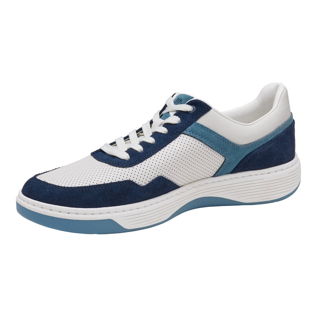 johnston & murphy dawson moc toe u-throat men's | white blue navy