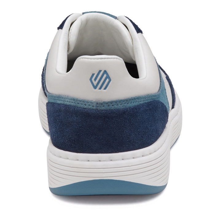 johnston & murphy dawson moc toe u-throat men's | white blue navy