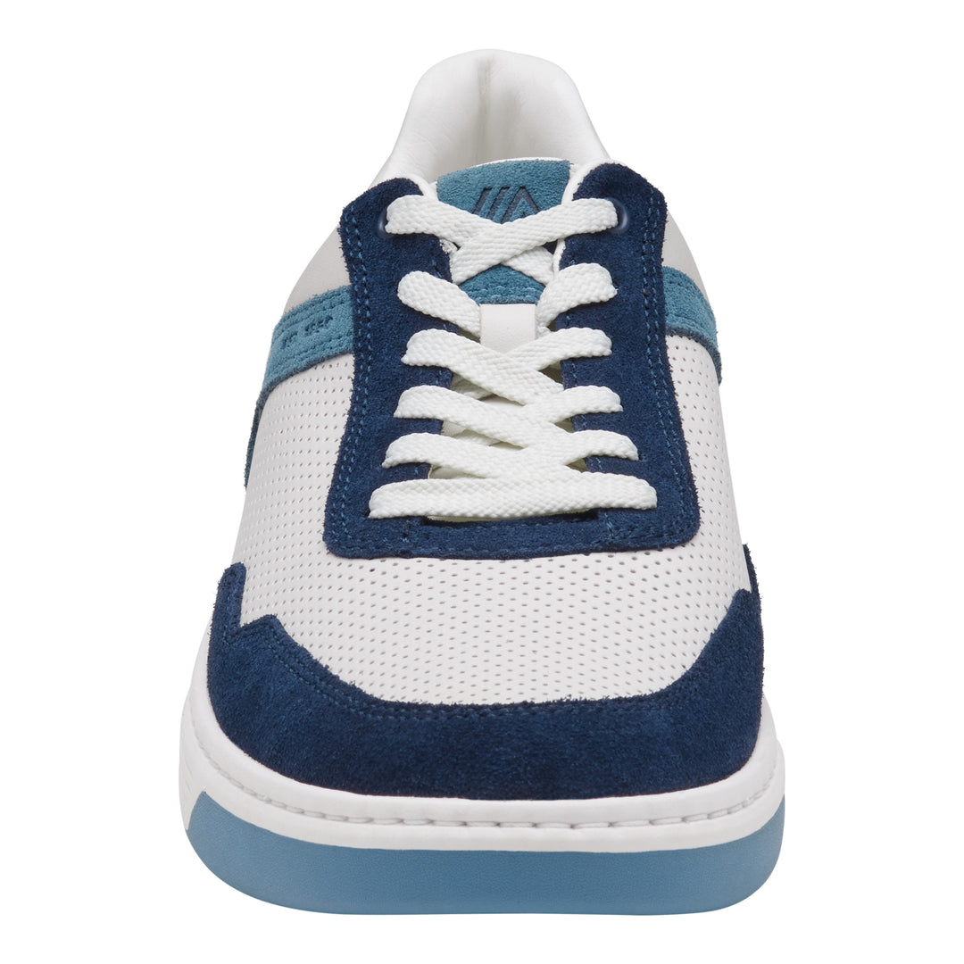 johnston & murphy dawson moc toe u-throat men's | white blue navy