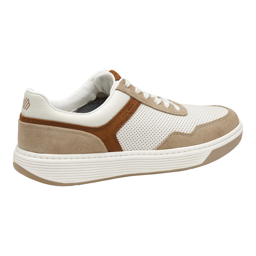 johnston & murphy dawson moc toe u-throat men's | white taupe