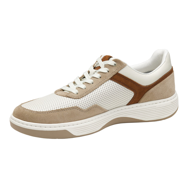 johnston & murphy dawson moc toe u-throat men's | white taupe