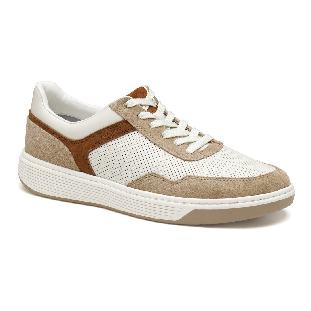 johnston & murphy dawson moc toe u-throat men's | white taupe