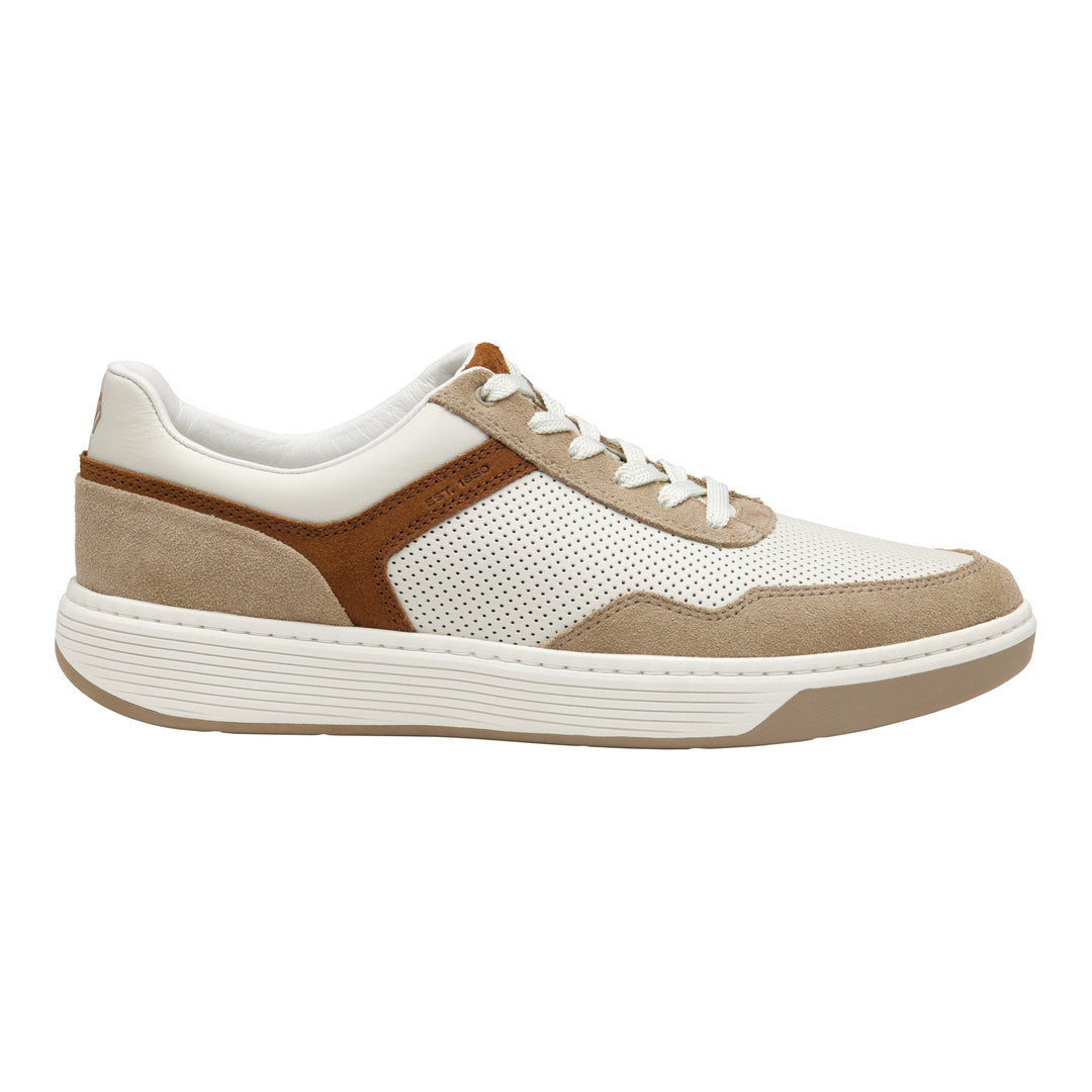 johnston & murphy dawson moc toe u-throat men's | white taupe