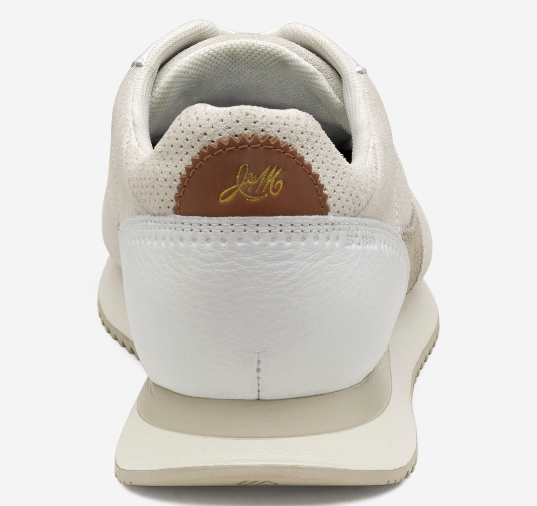 johnston & murphy chase perfed t-toe men's | white suede