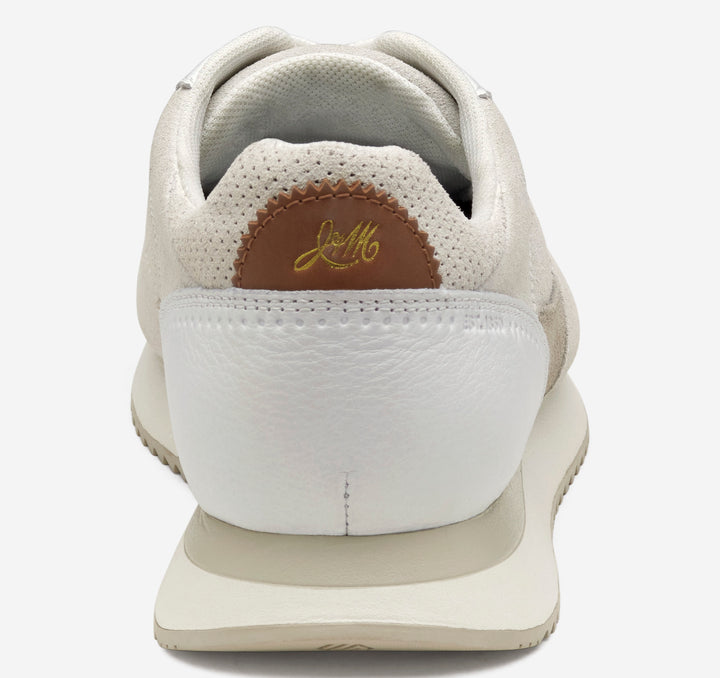 johnston & murphy chase perfed t-toe men's | white suede