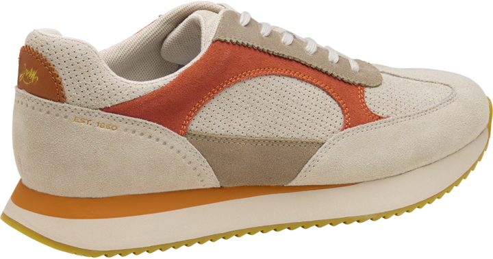 johnston murphy chase perfed t-toe men's | taupe/beige/rust suede