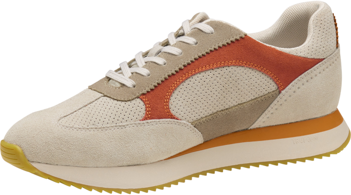 johnston murphy chase perfed t-toe men's | taupe/beige/rust suede