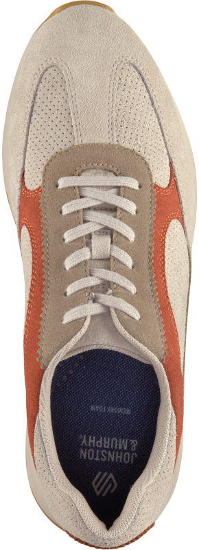 johnston murphy chase perfed t-toe men's | taupe/beige/rust suede