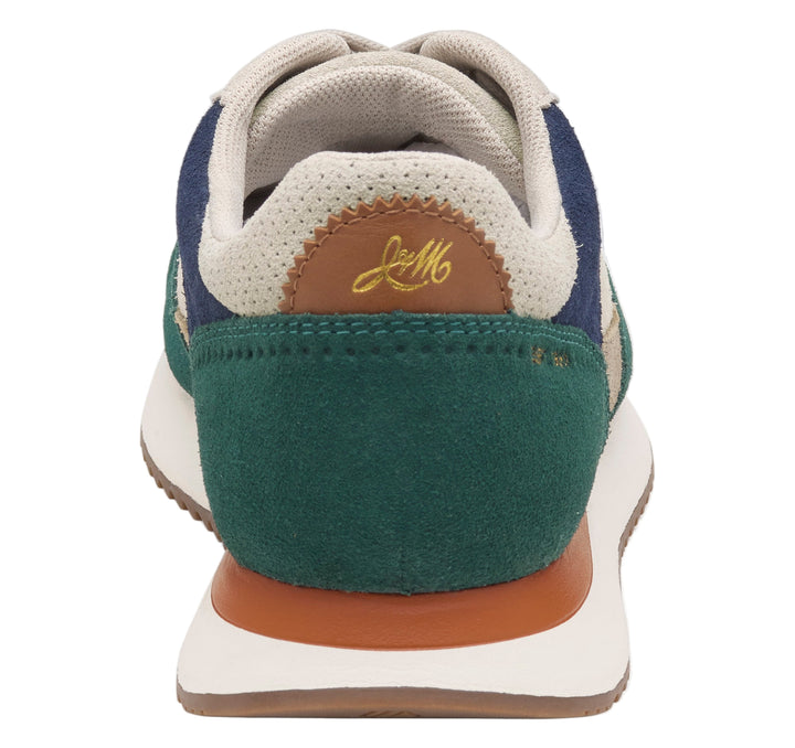 johnston & murphy chase perfed t-toe men's | green/beige/navy suede