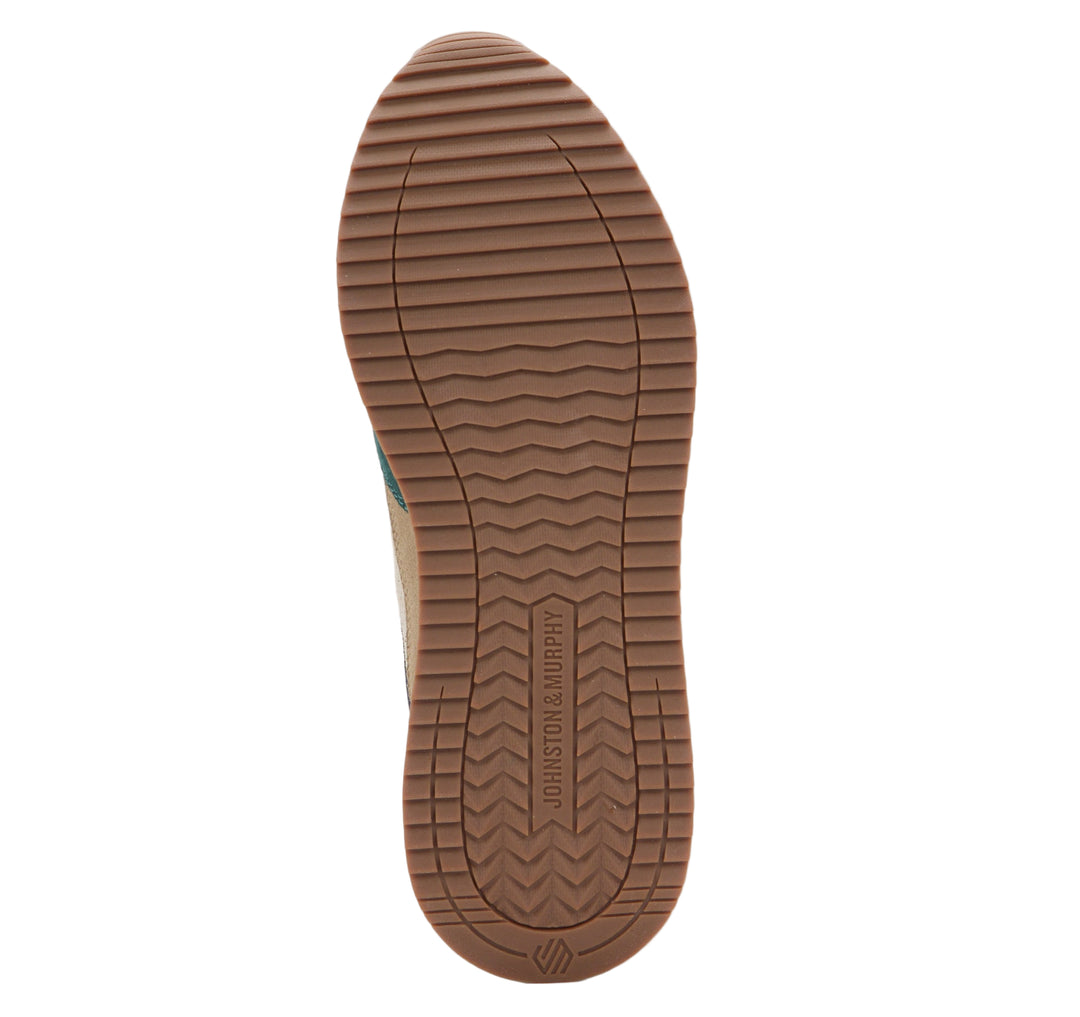 johnston & murphy chase perfed t-toe men's | green/beige/navy suede