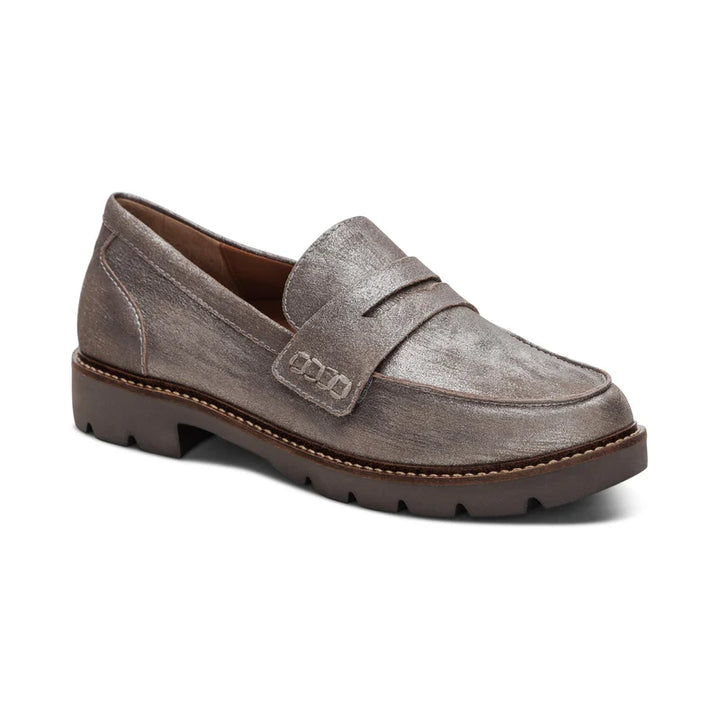 aetrex collette arch support women's | brushed silver