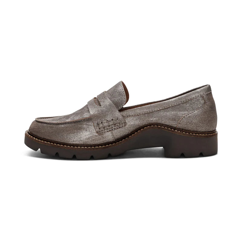 aetrex collette arch support women's | brushed silver