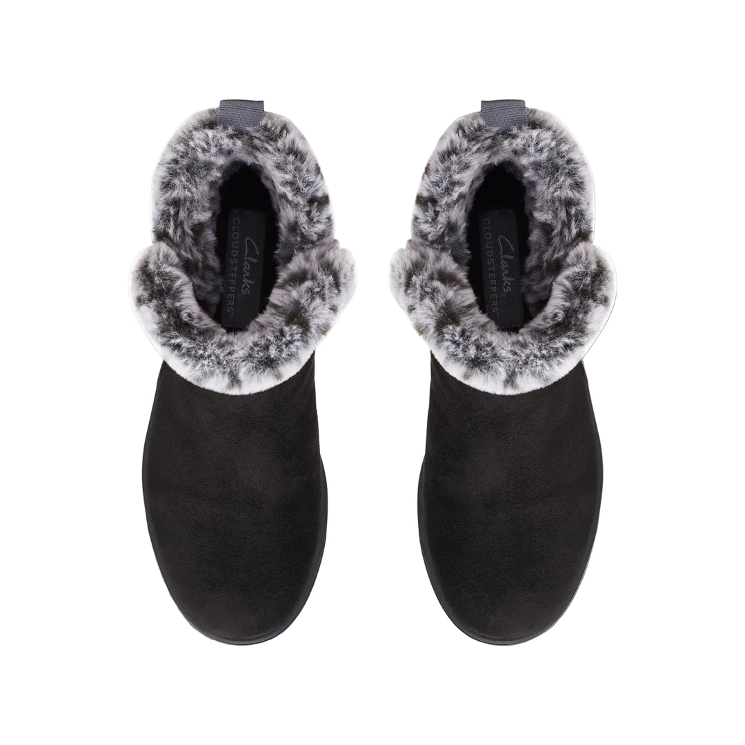 clarks breeze fur women's | black