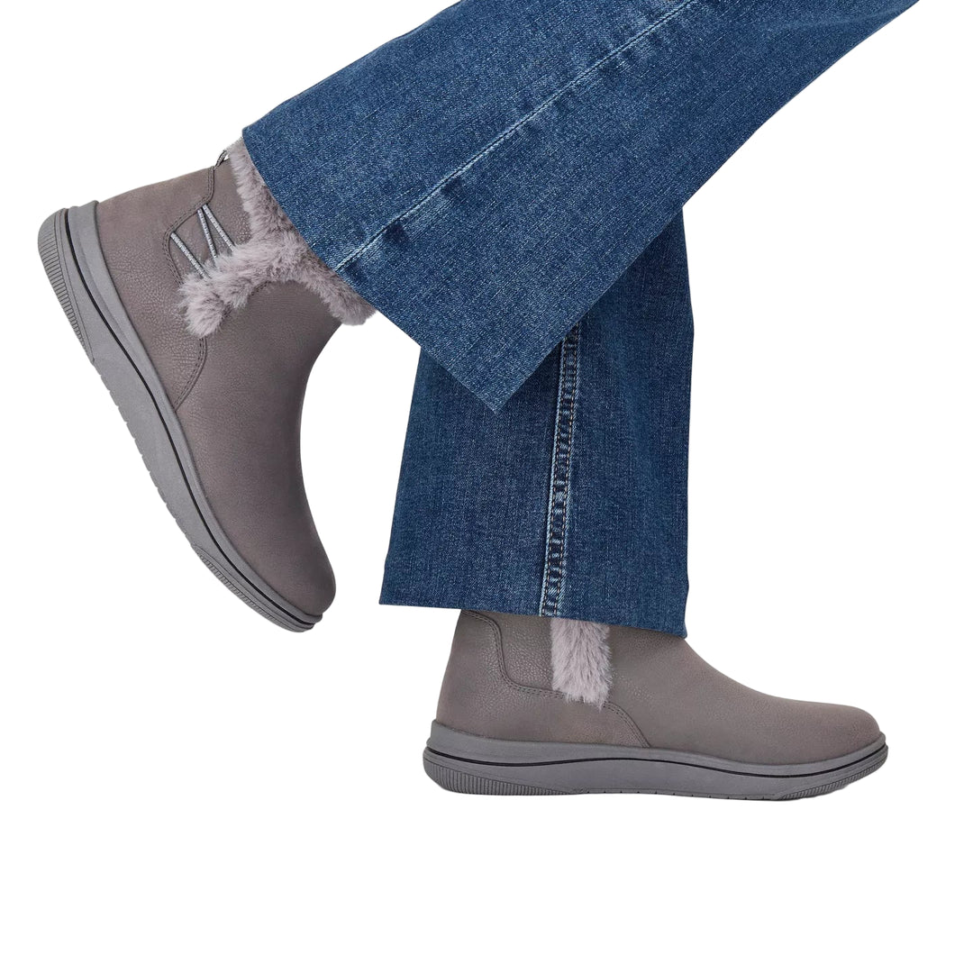 clarks breeze fur women's | dk gry combi