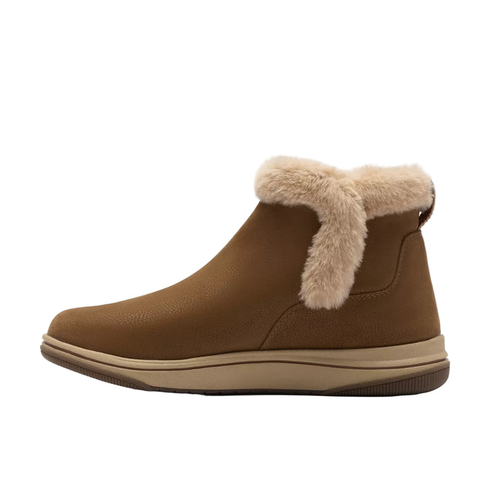 clarks breeze fur women's | dk tan combi