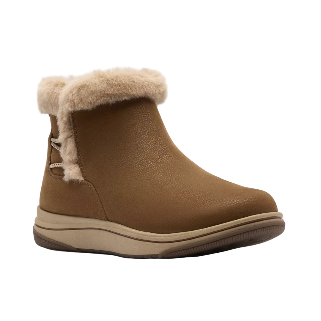 clarks breeze fur women's | dk tan combi