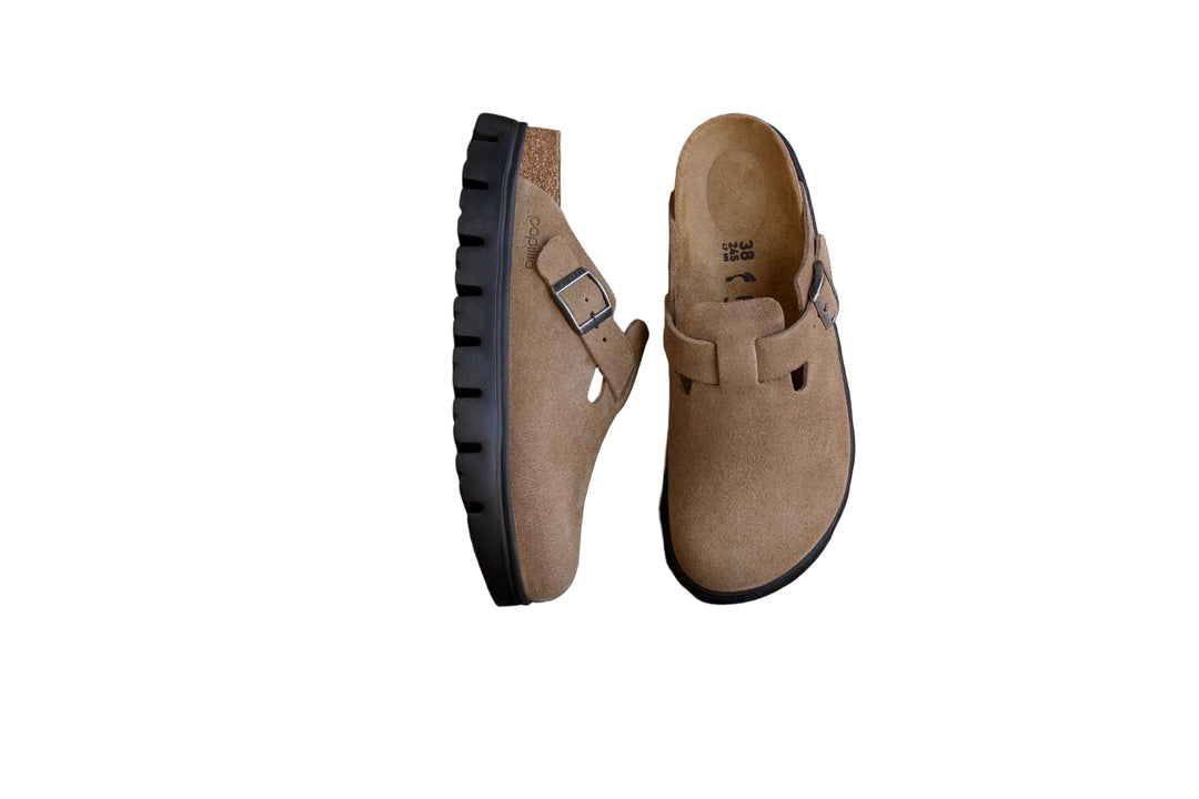 birkenstock boston chunky women's | gray taupe