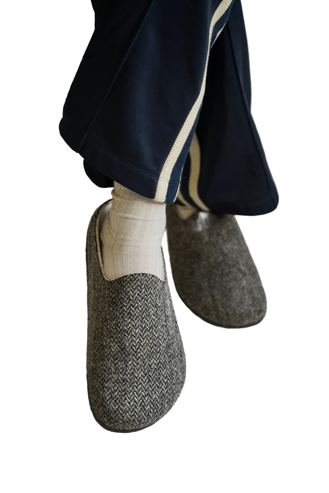 birkenstock amsterdam shearling women's | herringbone gray natural