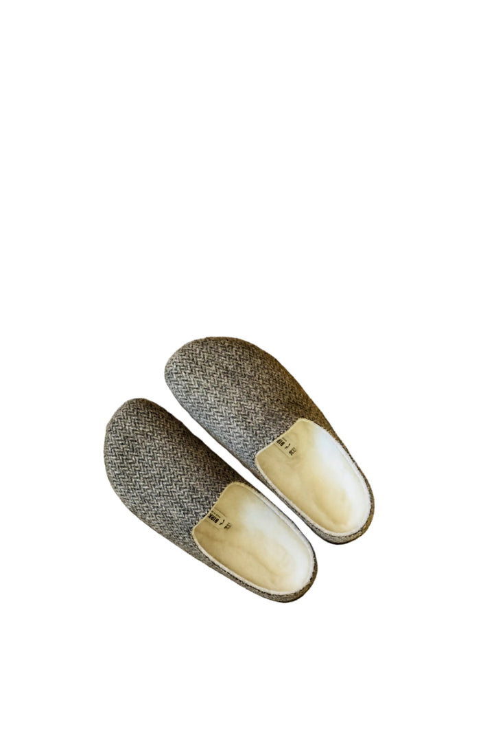 birkenstock amsterdam shearling women's | herringbone gray natural