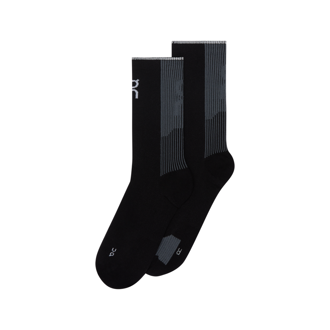 on performance run sock high | black eclipse