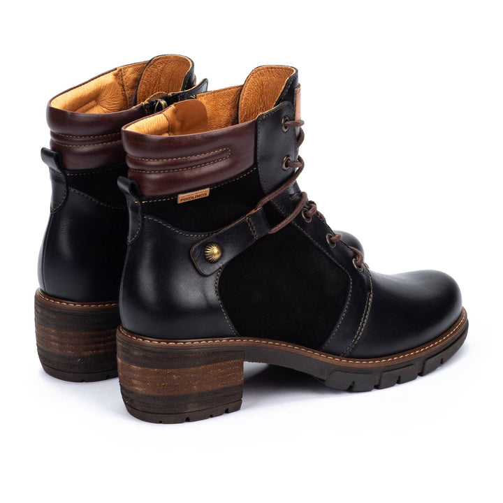 pikolinos san sebastia mid-heel ankle boot women's | black