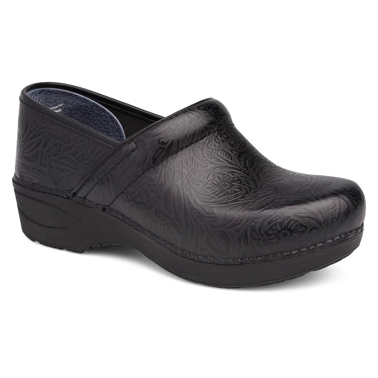 dansko xp 2.0 wide women's | black tooled floral