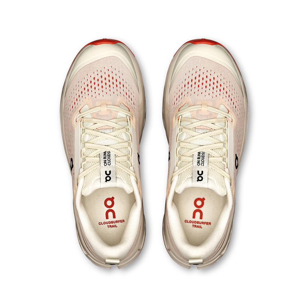 on cloudsurfer trail 2 women's | ivory / salmon