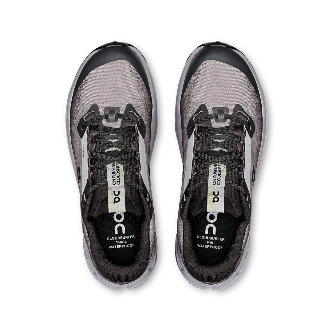 on cloudsurfer trail 2 waterproof women's | black / lilac