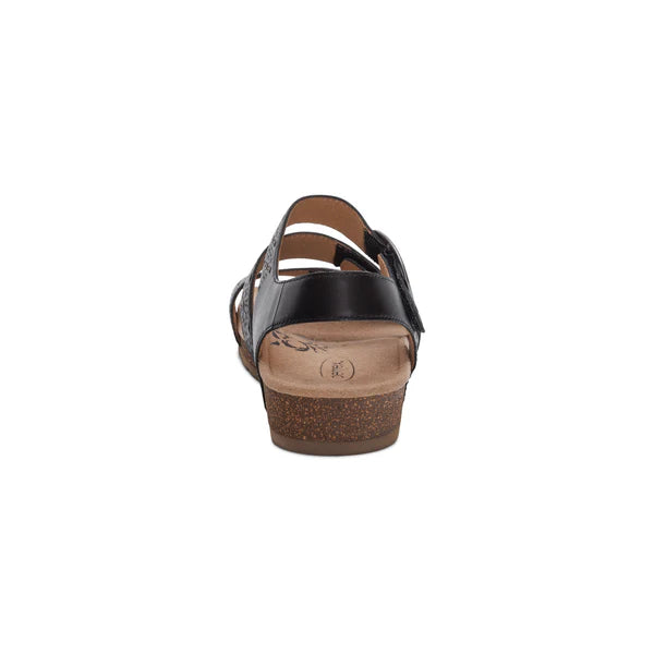 aetrex lily adjustable quarter strap women's | black