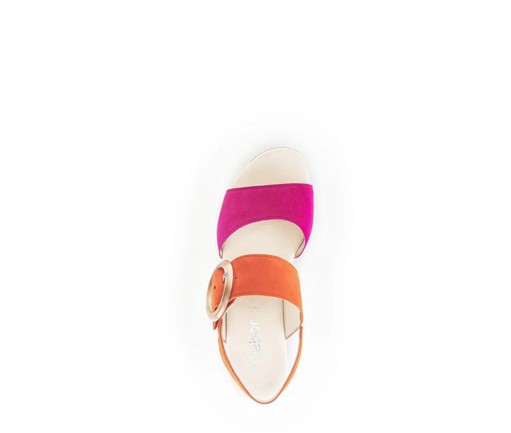gabor ankle strap wedge sandal women's | pink/orange