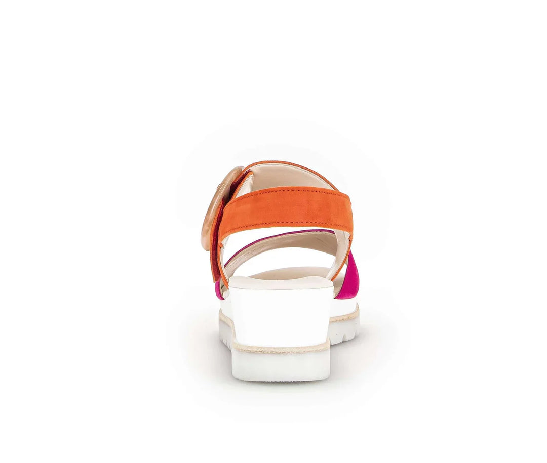 gabor ankle strap wedge sandal women's | pink/orange