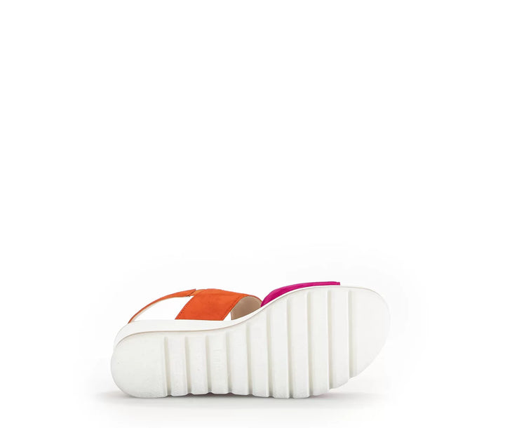 gabor ankle strap wedge sandal women's | pink/orange