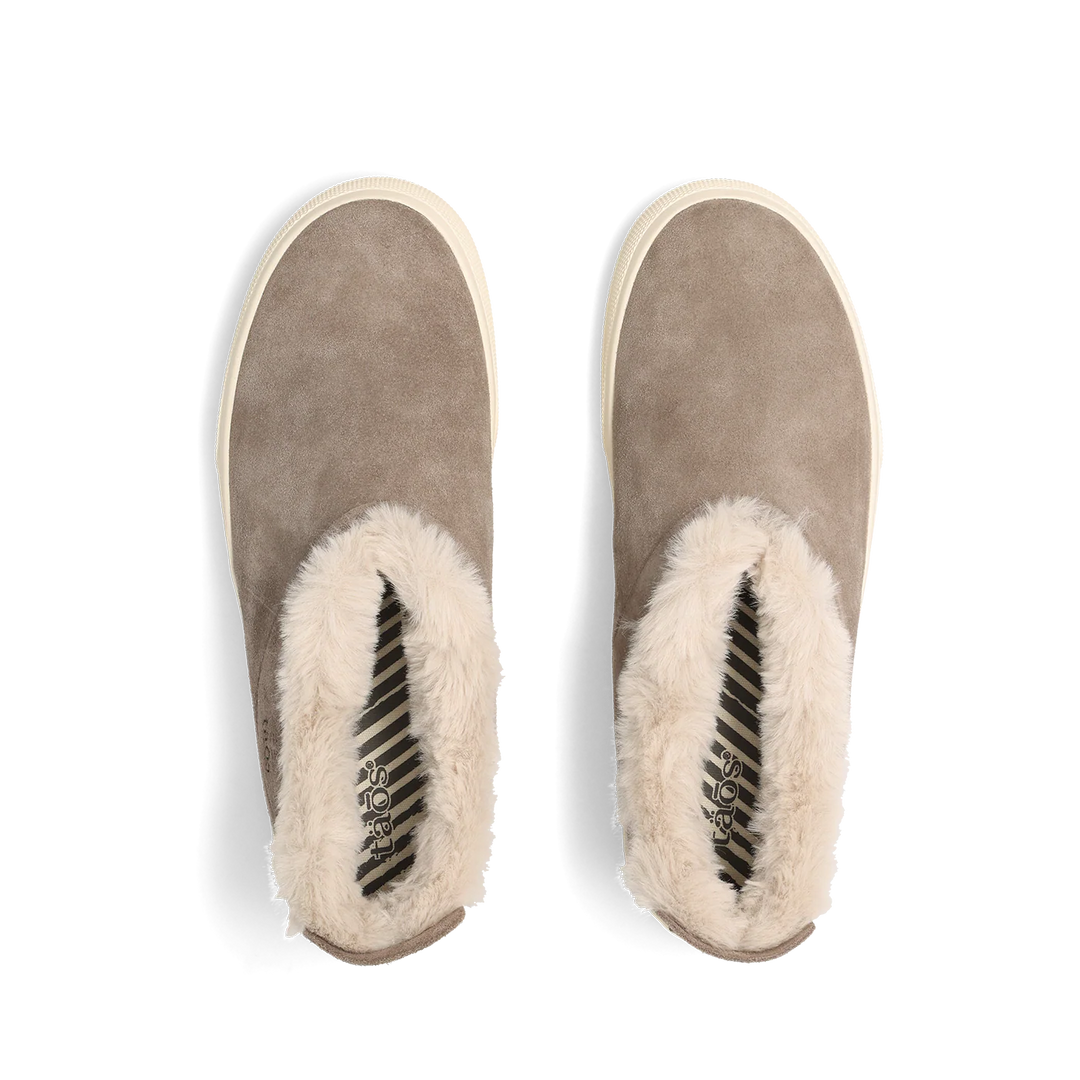 taos mini chic women's | dark taupe suede