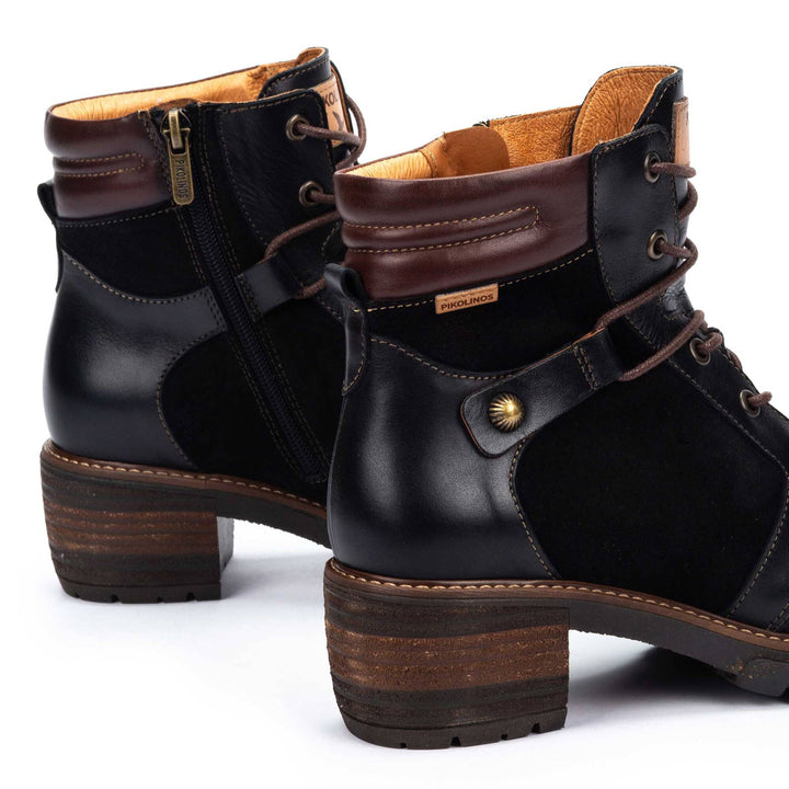 pikolinos san sebastia mid-heel ankle boot women's | black