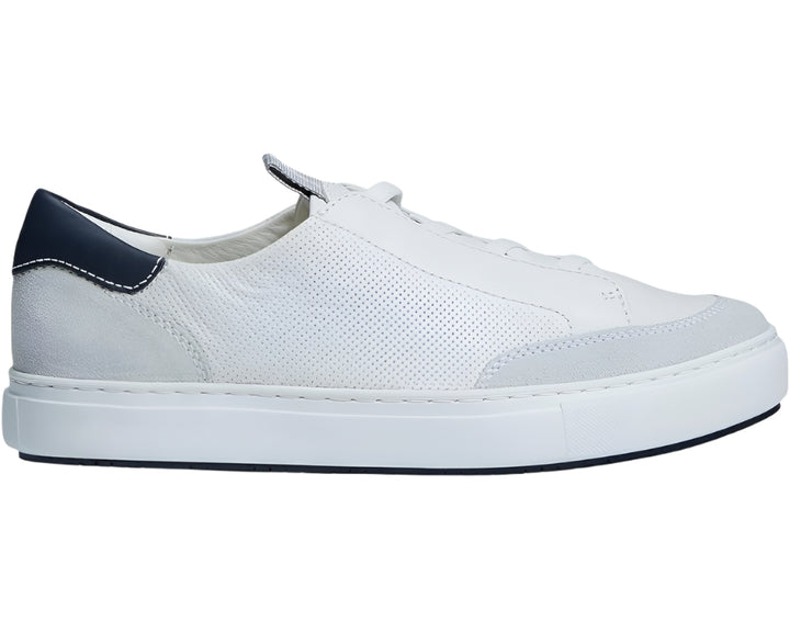 johnston & murphy anson stretch lace to toe men's | white suede