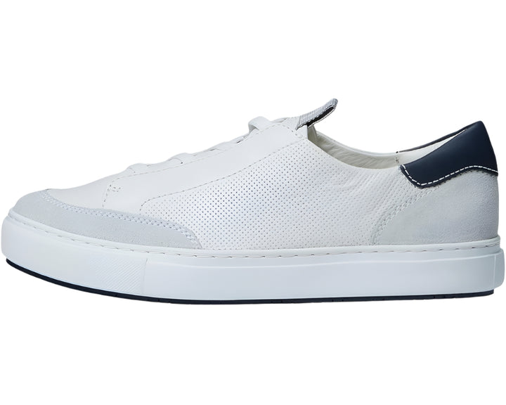 johnston & murphy anson stretch lace to toe men's | white suede