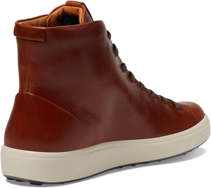 ecco soft 7 premier high top men's | cognac
