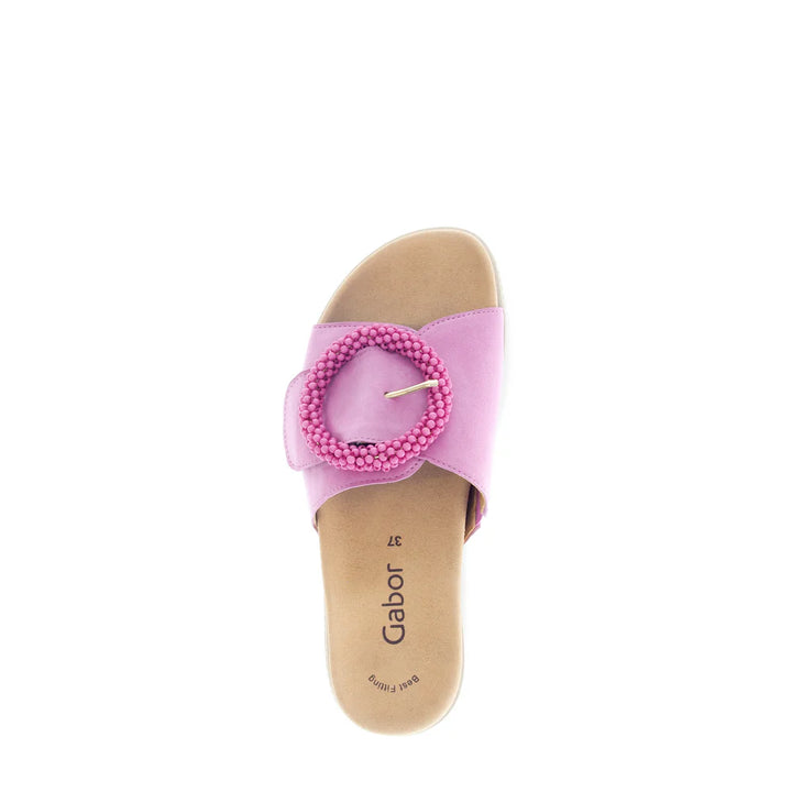 gabor circle buckle slide women's | soft pink