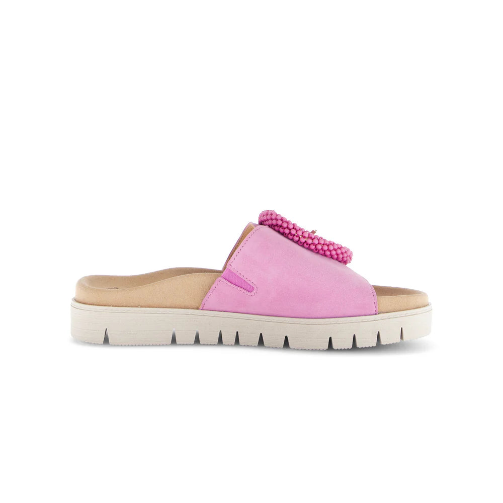 gabor circle buckle slide women's | soft pink