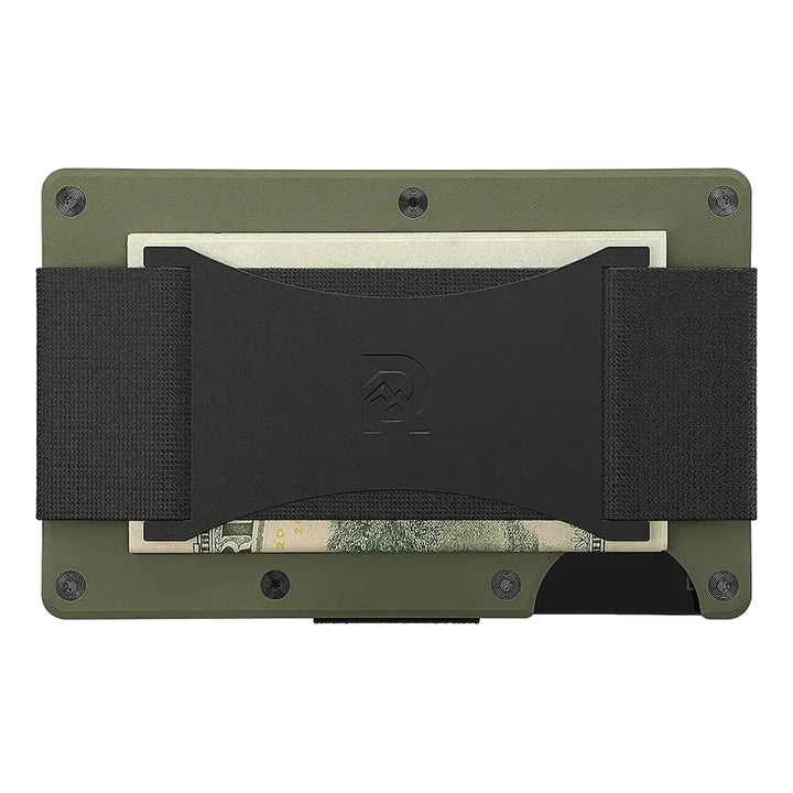 ridge wallet - cash strap | matte olive titanium