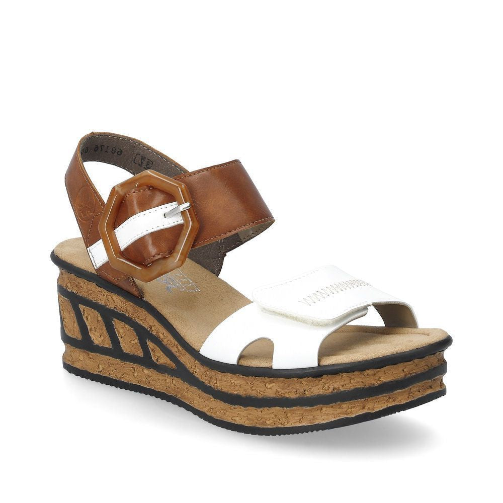 rieker rose 76 women's | white/brown
