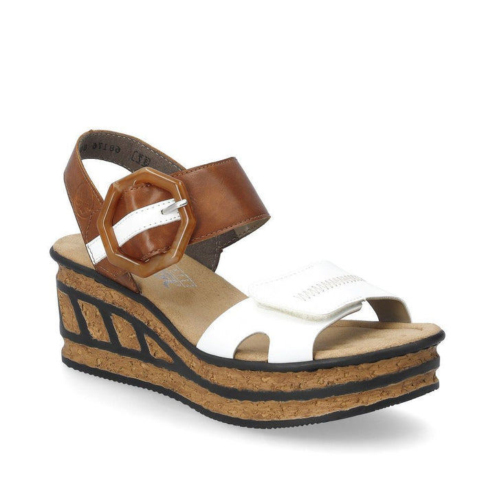 rieker rose 76 women's | white/brown