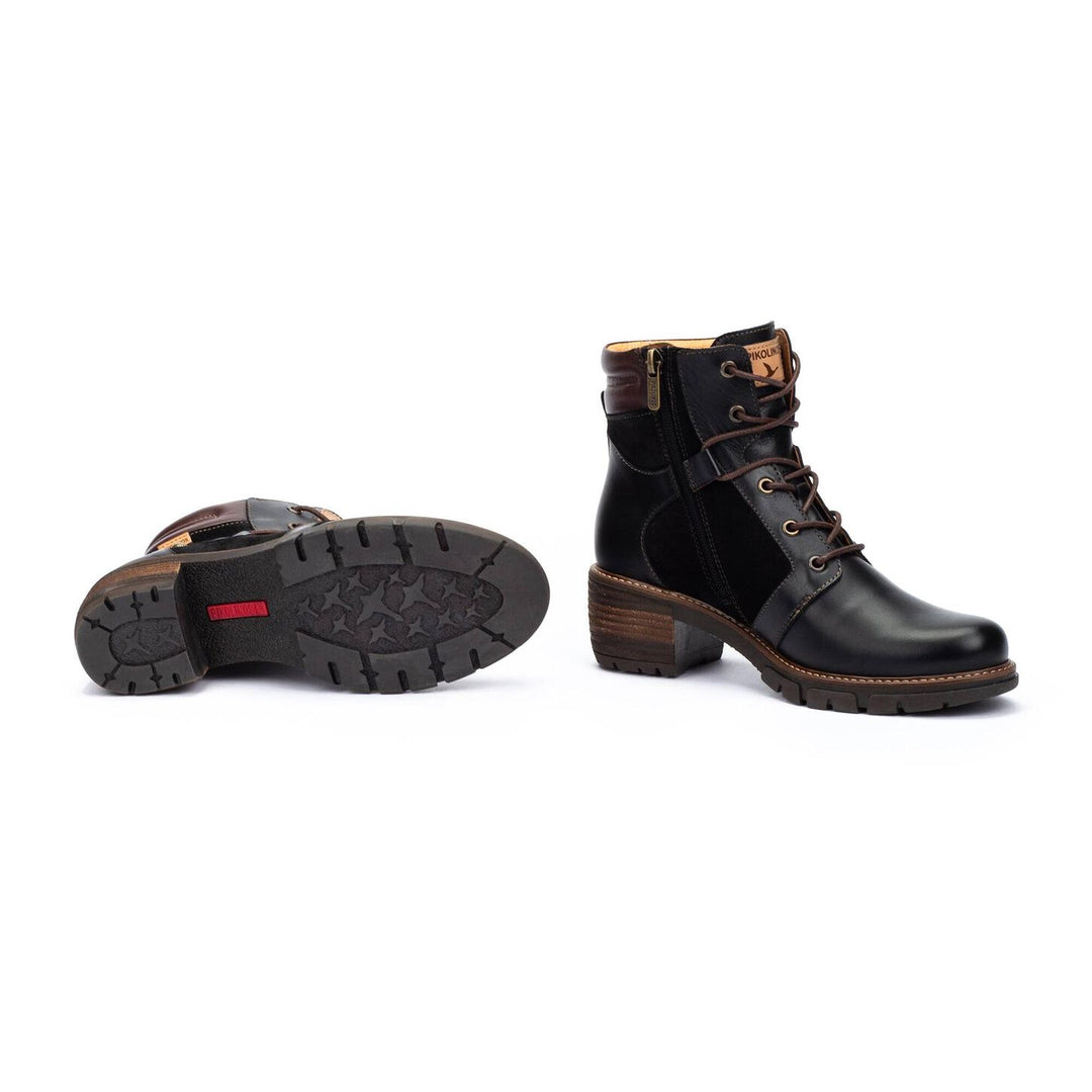 pikolinos san sebastia mid-heel ankle boot women's | black