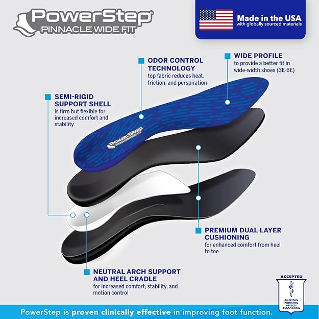 powerstep pinnacle wide feet arch support insoles | powerstep pinnacle wide feet arch support insoles