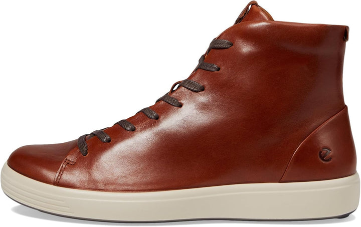 ecco soft 7 premier high top men's | cognac