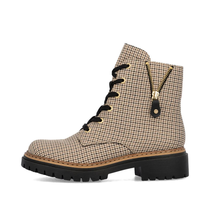 rieker 72617 pearl women's | beige-schwarz/schwarz